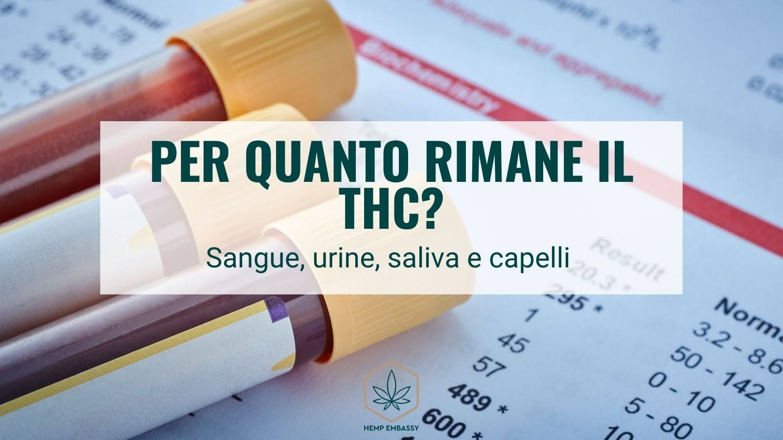 Per quanto rimane il thc