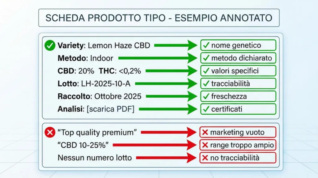 Erba legale scheda prodotto